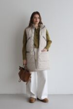 peDal Giyim Kadın Uzun Yelek-EKRU - Görsel 2